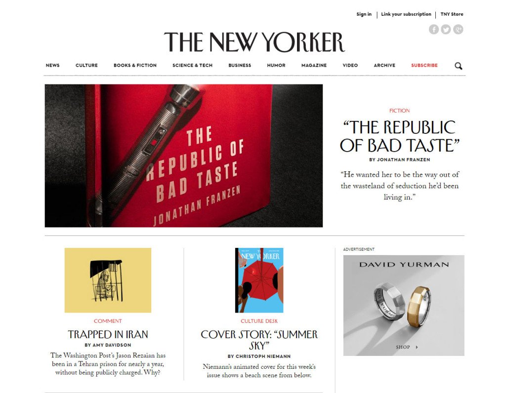 The New Yorkers Website Design